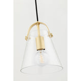 Karin Modern Aged Brass Glass Pendant Light