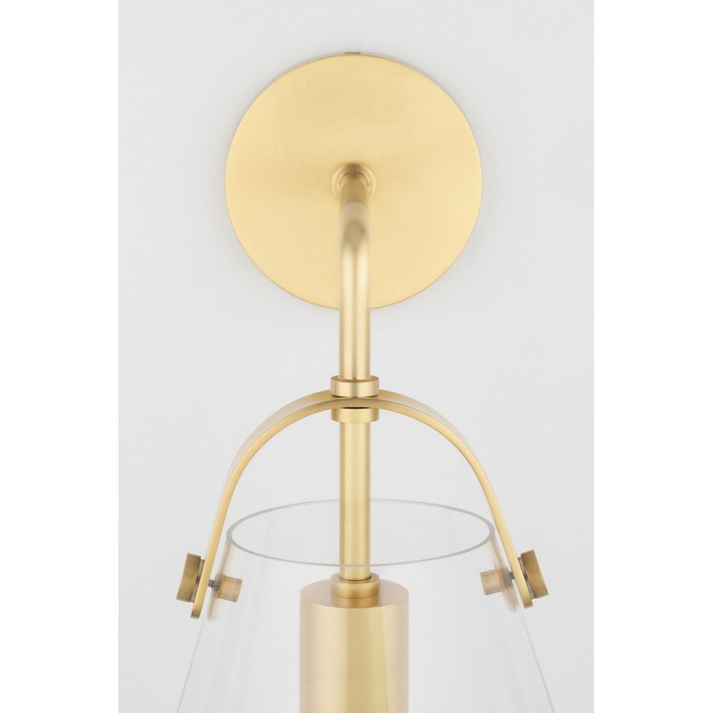 Karin Modern Aged Brass Glass Pendant Light