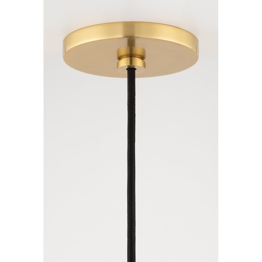 Karin Modern Aged Brass Glass Pendant Light