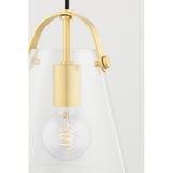 Karin Modern Aged Brass Glass Pendant Light