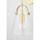Karin Modern Aged Brass Glass Pendant Light
