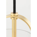 Karin Modern Aged Brass Glass Pendant Light
