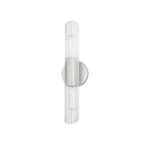 Cecily Polished Nickel Dual-Light Glass Wall Sconce