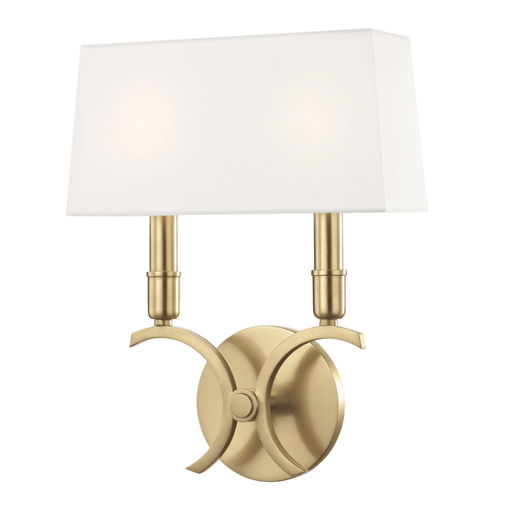Gwen Elegant Aged Brass Double Wall Sconce