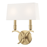 Gwen Elegant Aged Brass Double Wall Sconce