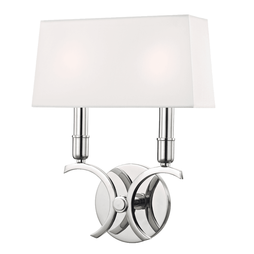Gwen Elegant Polished Nickel Dual-Light Wall Sconce