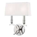Gwen Elegant Polished Nickel Dual-Light Wall Sconce