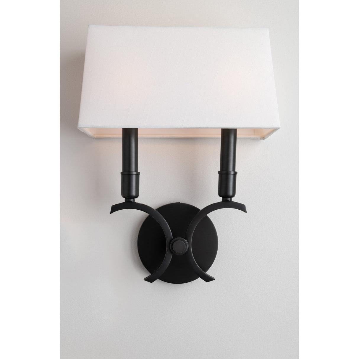 Gwen Elegant Polished Nickel Dual-Light Wall Sconce