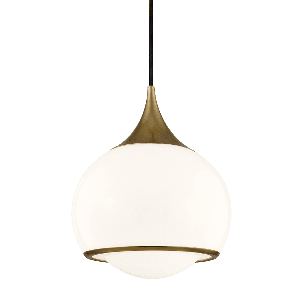 Reese Double-Shade Aged Brass Pendant Light
