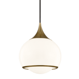 Reese Double-Shade Aged Brass Pendant Light
