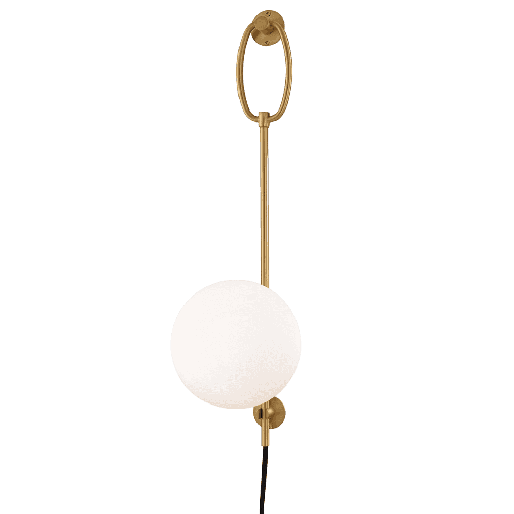 Elegant Aged Brass Lantern Wall Sconce
