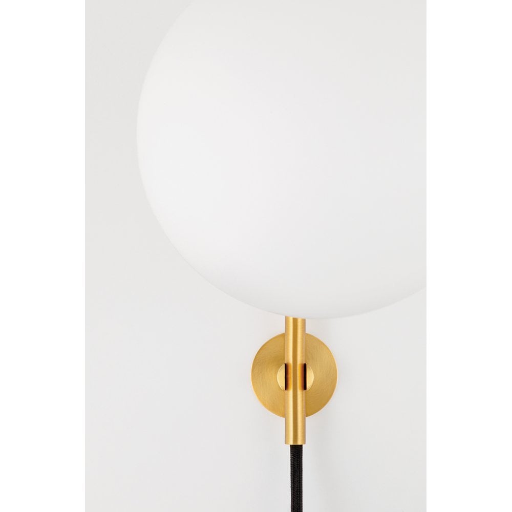 Elegant Aged Brass Lantern Wall Sconce