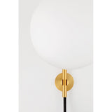 Elegant Aged Brass Lantern Wall Sconce