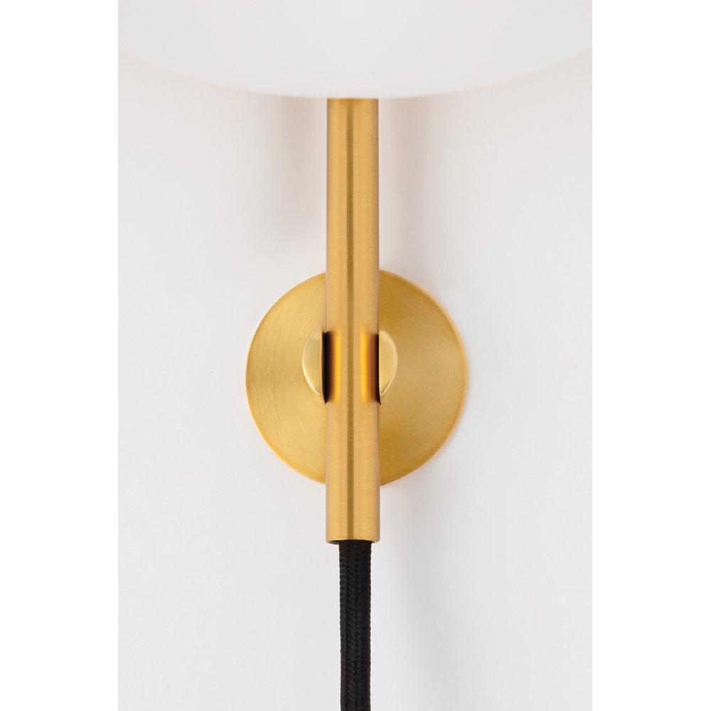 Elegant Aged Brass Lantern Wall Sconce