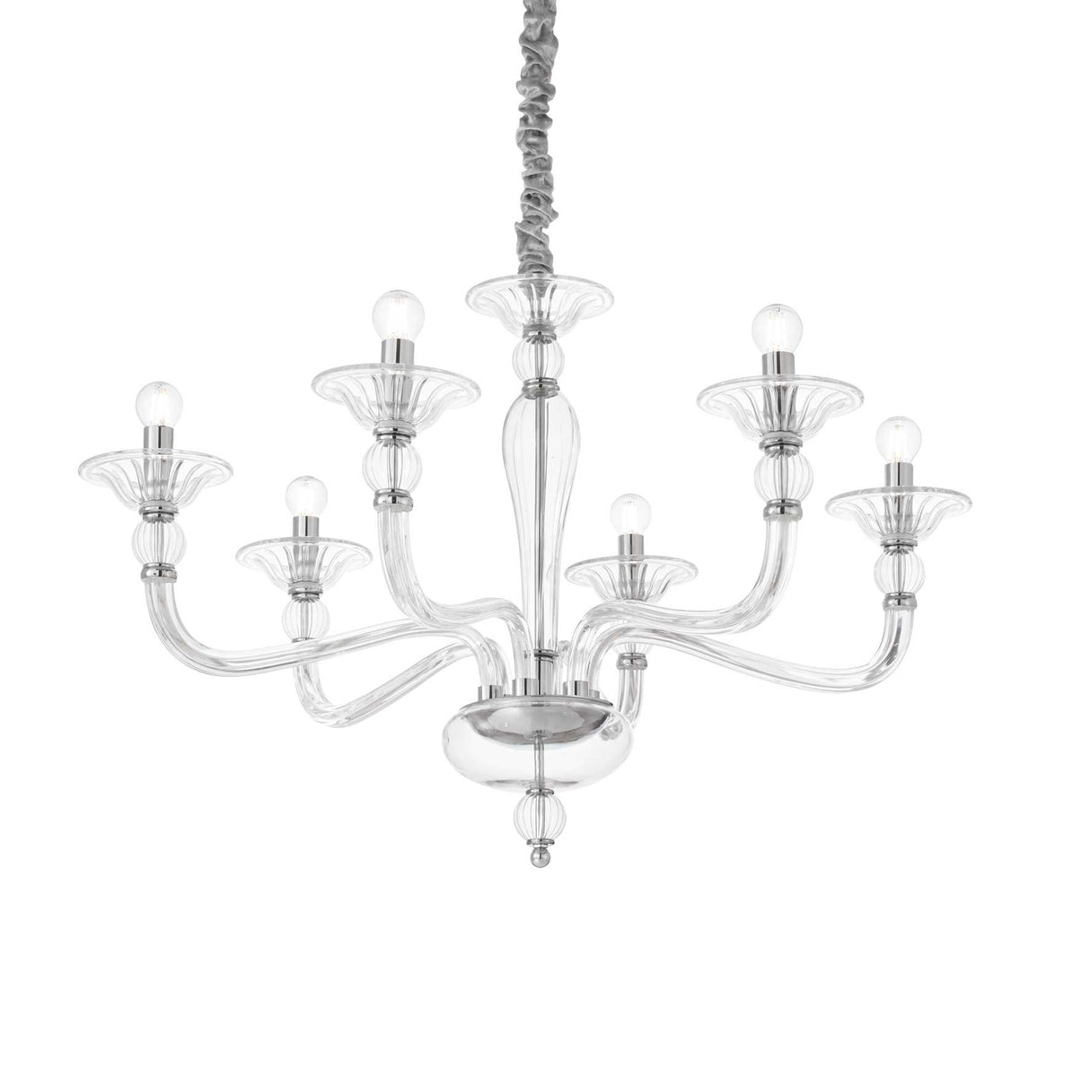 DANIELI Transparent 6-Light Pendant Chandelier