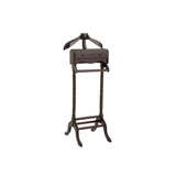 Elegant Mahogany Valet Stand with Dark Brown Finish