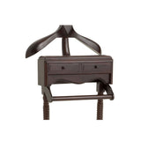 Elegant Mahogany Valet Stand with Dark Brown Finish