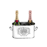 Sophisticated Maggia Double Wine Chiller, Nickel Elegance