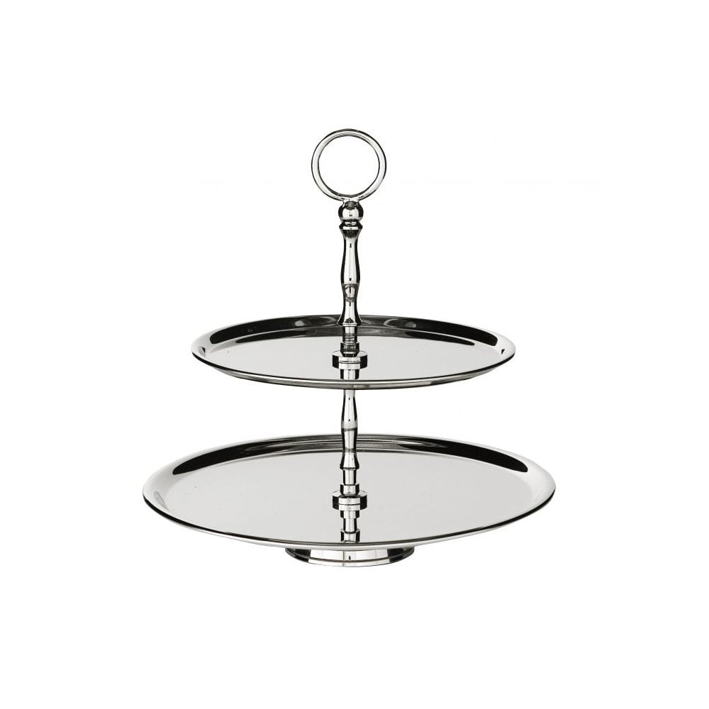 Elegant Eglinton Two-Tier Cake Stand in Nickel Finish
