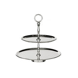 Elegant Eglinton Two-Tier Cake Stand in Nickel Finish