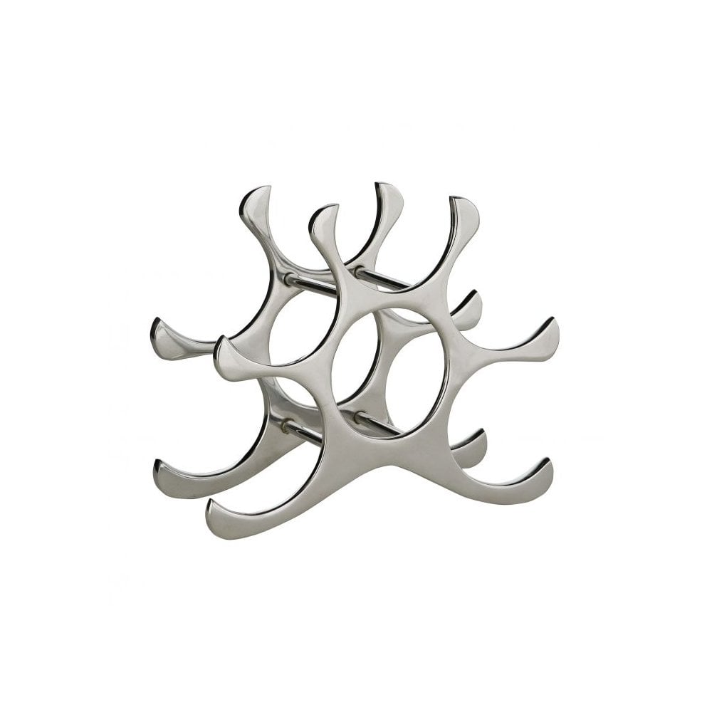 Stylish Alboran S Wine Rack, Polished Aluminium Finish