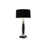Napoleon Elegant Table Lamp - Black Marble Column Base with Nickel Accents