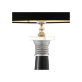 Napoleon Elegant Table Lamp - Black Marble Column Base with Nickel Accents