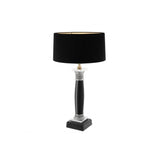 Napoleon Elegant Table Lamp - Black Marble Column Base with Nickel Accents