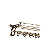Nostalgic Steam Train Brass Coatrack with Shelf and Hooks
