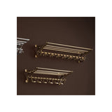 Nostalgic Steam Train Brass Coatrack with Shelf and Hooks