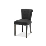 Key Largo Dining Chair in Black Cashmere with Nickel Accents