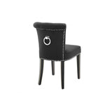 Key Largo Dining Chair in Black Cashmere with Nickel Accents