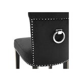 Key Largo Dining Chair in Black Cashmere with Nickel Accents