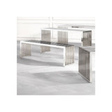 Sleek Architectural Console Table in Polished Stainless Steel
