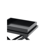 Sleek McArthur Side Table in Waxed Black Wood Finish