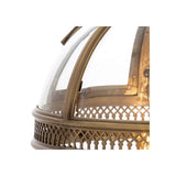 Antique Brass Lantern Pendant with Clear Glass Panels