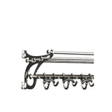 Hudson S Satin Nickel Wall-Mounted Coat Rack with Shelf and 13 Hooks