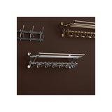 Hudson S Satin Nickel Wall-Mounted Coat Rack with Shelf and 13 Hooks