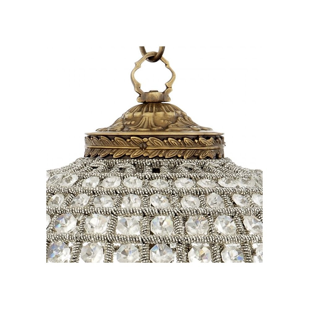 Vintage Brass Crystal Empress Chandelier, Kasbah