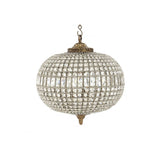 Empire Elegance Oval Chandelier, Crystal Glass & Antique Brass Finish