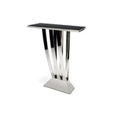Elegant Beau Deco Console Table - Stainless Steel Frame with Black Marble Top