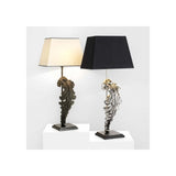 Nickel-Finished Beau Site S Table Lamp with Black Velvet Shade