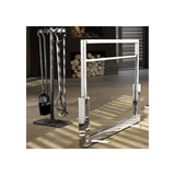 Antique Zinc Finish 4-Piece Fireplace Tool Set