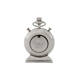 Elegant Alain L Desk Clock with Nickel Finish