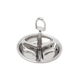 Nickel Finish Equestrian Inspired Triple Compartment Nut Bowl