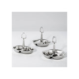 Nickel Finish Equestrian Inspired Triple Compartment Nut Bowl