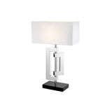 Leroux Table Lamp with Polished Stainless Steel and Granite Base