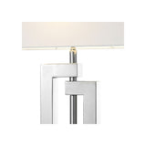 Leroux Table Lamp with Polished Stainless Steel and Granite Base