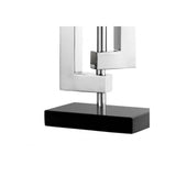 Leroux Table Lamp with Polished Stainless Steel and Granite Base