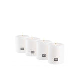 Set of 4 Elegant White Artificial Candles, 8 cm x 9 cm
